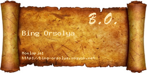 Bing Orsolya névjegykártya